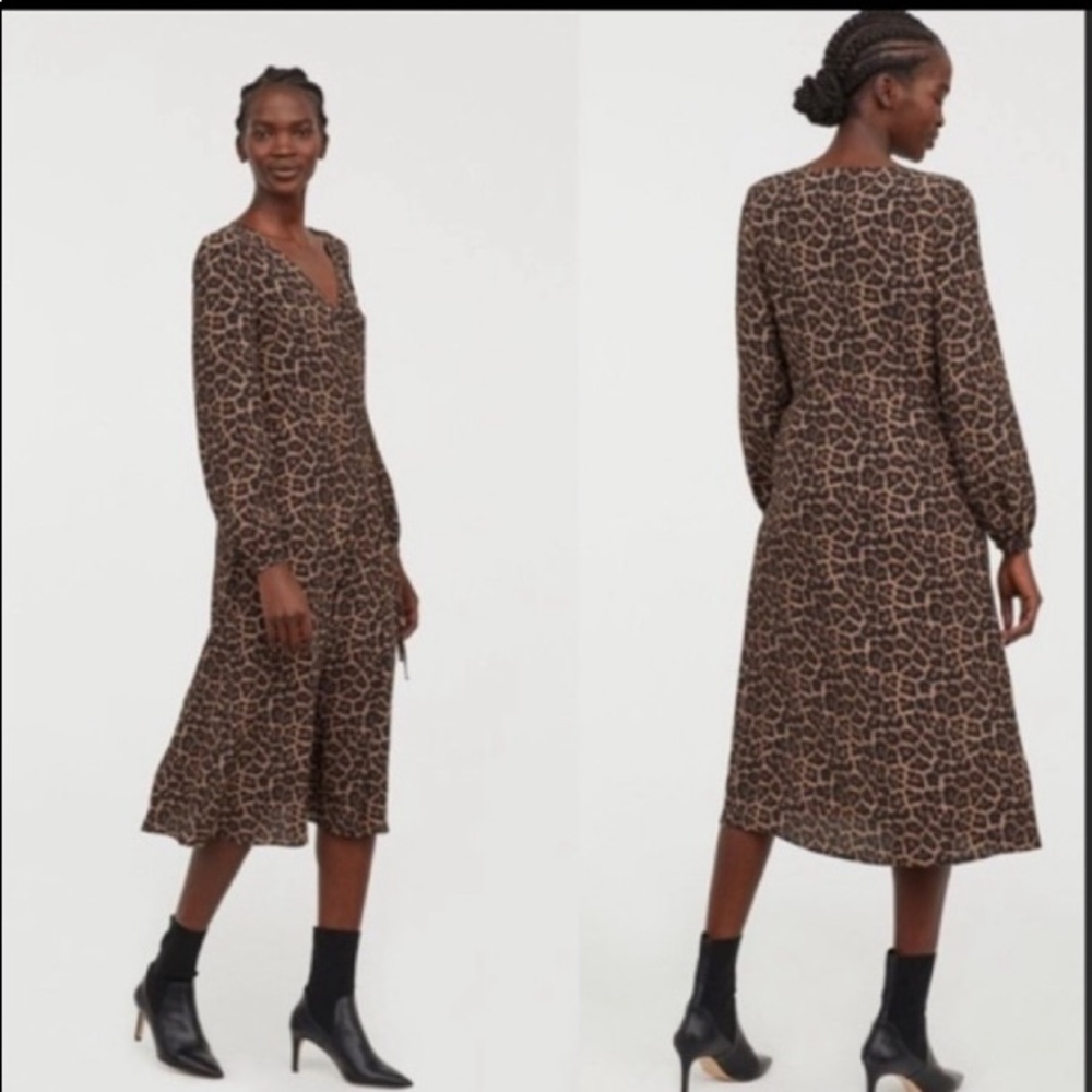 H&M Leopard Midi Dress